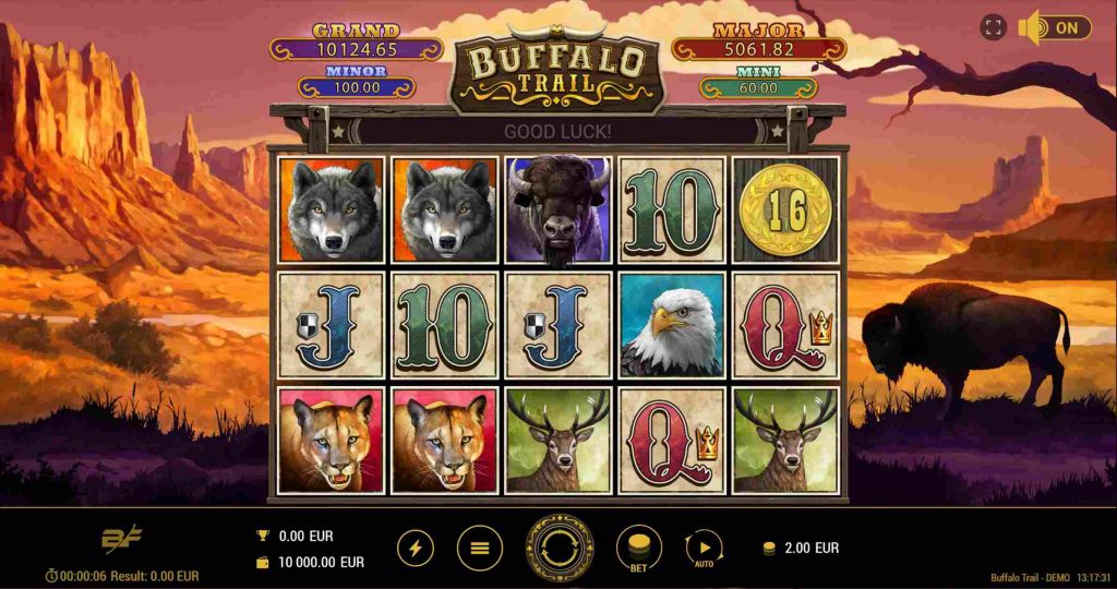 Free spins feature activated in GameBeat's Buffalo Trail slot